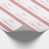 Moorishのピンクおよび白人の幾何学的なEidムバラク ラッピングペーパー (角)