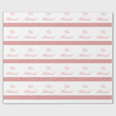 Moorishのピンクおよび白人の幾何学的なEidムバラク ラッピングペーパー (フラット)