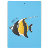 Moorish idol fish cartoon illustration  クリップボード (裏面)