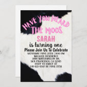 Moosの女の子が一つの誕生日を回すのを聞いたことがあるか 招待状 (正面/裏面)