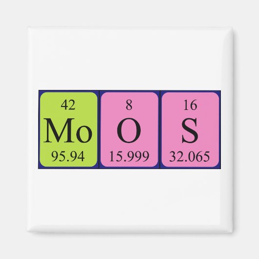 Moos周期表名磁石 マグネット (正面)