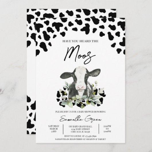 Moos Baby Showerを聞いたことがあるか 招待状 (正面/裏面)