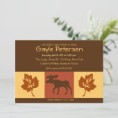 MOOSEアディロンダックロッジ素朴テーマベビーシャワー 招待状 (スタンド正面)