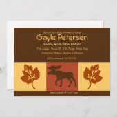 MOOSEアディロンダックロッジ素朴テーマベビーシャワー 招待状 (正面/裏面)