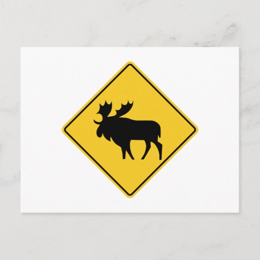 Moose 警告's, Road Sign，カナダ ポストカード (正面)