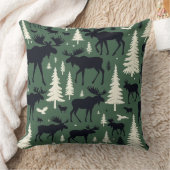 Moose and Pine Trees クッション (ブランケット)