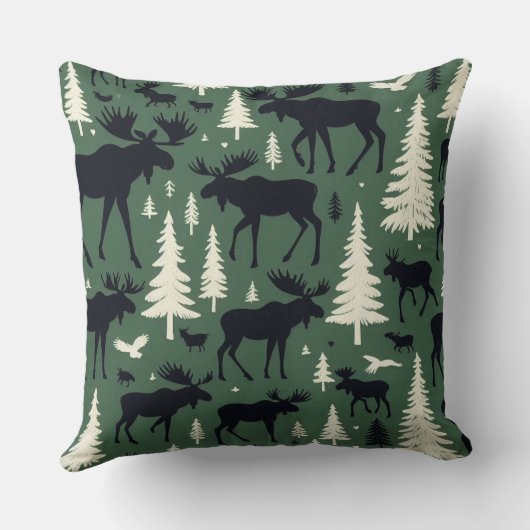 Moose and Pine Trees クッション (裏面)