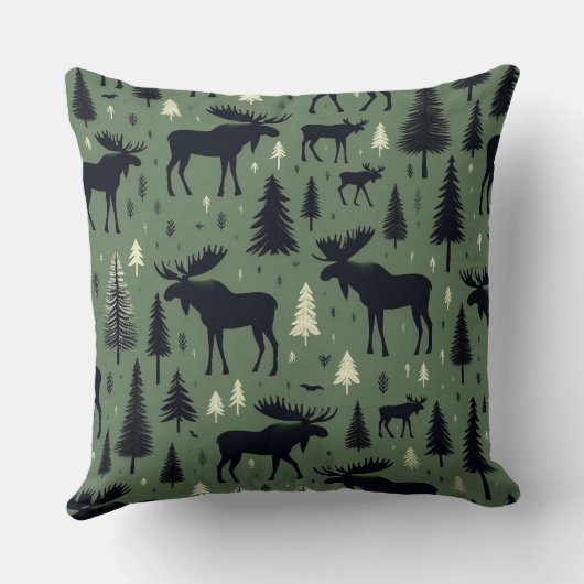 Moose and Pine Trees クッション (裏面)