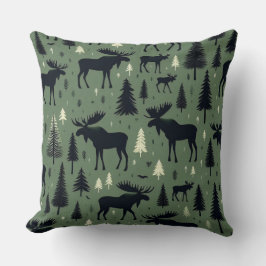 Moose and Pine Trees クッション