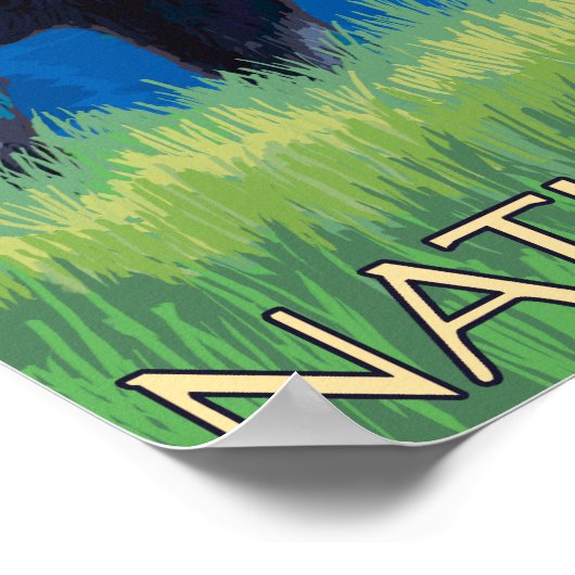 Moose at Night - Glacier National Park, MT ポスター (角)