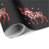 Moose Christmas Red Plaid Buffalo Xmas Santa Hat ラッピングペーパー (ロールコーナー)