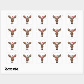Moose Christmas Tree Lights Funny Xmas Moose Lover スクエアシール (シート)
