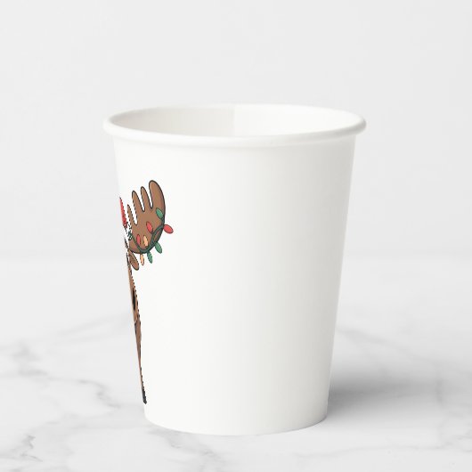 Moose Christmas Tree Lights Funny Xmas Moose Lover 紙コップ (左)