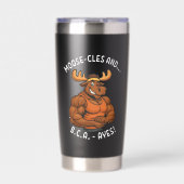 Moose-cles and BCAAs – Funny Gym Moose Workout 保温保冷タンブラー (正面)