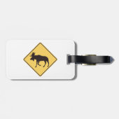 Moose Crossing Road Sign Wildlife Safety ラゲッジタグ (裏面横)