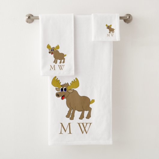 Moose Design Monogrammed バスタオルセット (インサイチュ)