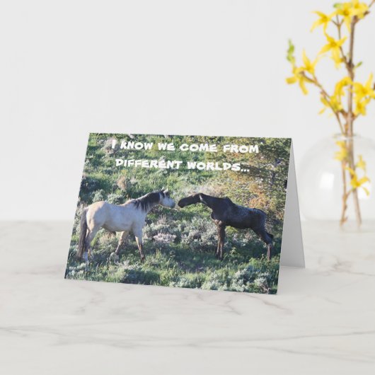 Moose Encounter Greetingカード カード (黄色い花)