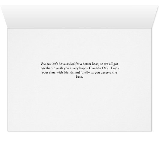 Moose & Flagアイコン付きボス用カナダのデイカード (内部横(下))