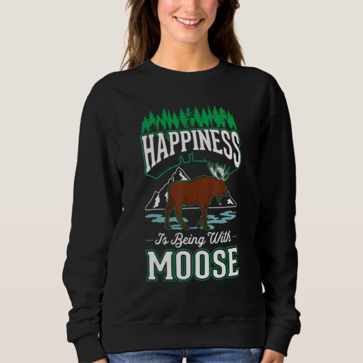 Moose Happiness Scandinavia Moose Antler スウェットシャツ (正面)