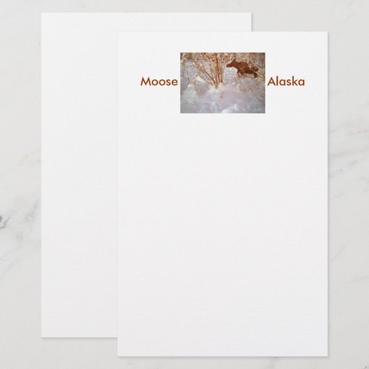 Moose in Alaska Stationery 便箋 (正面/裏面)