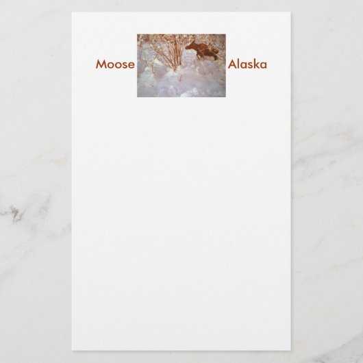 Moose in Alaska Stationery 便箋 (正面)