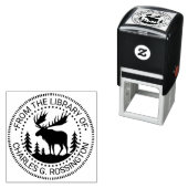Moose in Forest Silhouette Library Book Name セルフインキングスタンプ (インサイチュ)