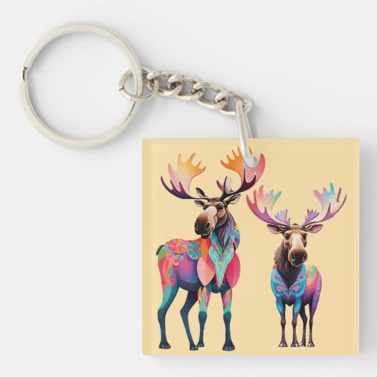 Moose is Waiting to Join a Herd キーホルダー (正面)