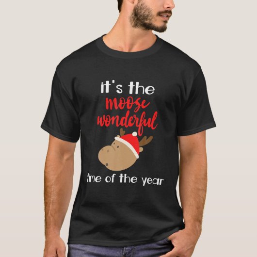 Moose Lover Moose Hunter Holiday Gift Funny Christ Tシャツ (正面)
