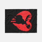 Moose Lover Valentines Day Cute Red Heart Wild Ani フリースブランケット (正面(横))