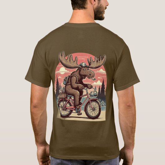 Moose on bicycle Classic T-shirt Tシャツ (裏面)