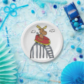 Moose on Lorer Coaster|背景色を選択 ペーパープレート (パーティー)