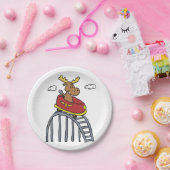 Moose on Lorer Coaster|背景色を選択 ペーパープレート (パーティー)