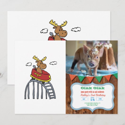 Moose on Lorer Coaster|背景色を選択 招待状 (正面/裏面)