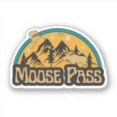 Moose Pass、アラスカステッカー シール (正面)