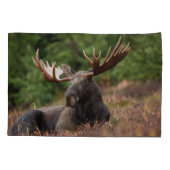 Moose Photo Woodland，森，自然 枕カバー (裏面-左)