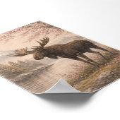Moose poster, Canadian Wildlife Art, Forest Anim ポスター (角)