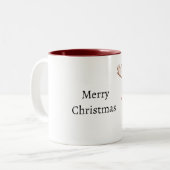 Moose Red Hearts Christmas ツートーンマグカップ (正面左)