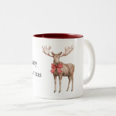 Moose Red Hearts Christmas ツートーンマグカップ (正面右)