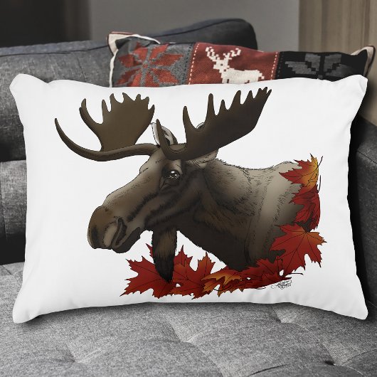 Moose Red Maple Leaves アクセントクッション