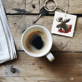 Moose Red Maple Leaves キーホルダー