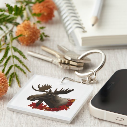 Moose Red Maple Leaves キーホルダー (正面右)