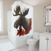 Moose Red Maple Leaves シャワーカーテン (インサイチュ)