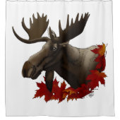 Moose Red Maple Leaves シャワーカーテン (正面)