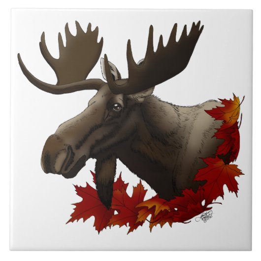 Moose Red Maple Leaves タイル (正面)