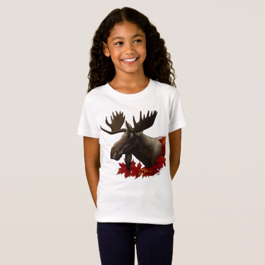 Moose Red Maple Leaves Tシャツ (正面フル)
