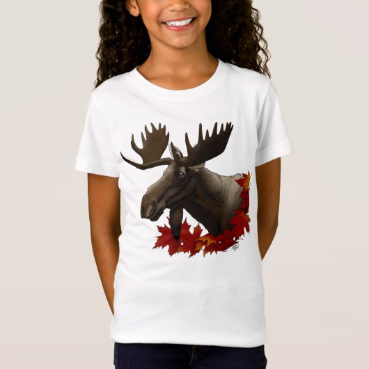 Moose Red Maple Leaves Tシャツ (正面)