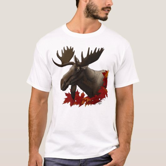 Moose Red Maple Leaves Tシャツ (正面)