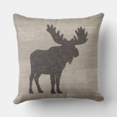 Moose Silhouette Reversible Throw Pillow クッション (裏面)