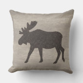 Moose Silhouette Reversible Throw Pillow クッション (正面)