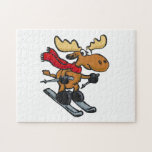 Moose skier cartoon | choose background color ジグソーパズル<br><div class="desc">moose deer  reindeer  illustration  , cartoon  animal  head  funny,   mascot  elk  wild  drawing  , wildlife  horn   forest  brown,   happy  color  antler  comic ,  smile  cheerful  christmas  animals ,  cute ski  skiing  skier ,   snow  winter  skis  sport,   lifestyle  extreme  vacation  speed  , young  moose deer  reindeer</div>